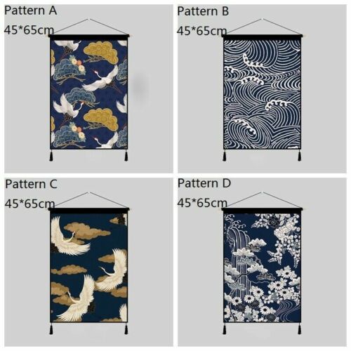 1PC Print Tapestry Wall Hanging Banner Flag Adorn Japanese Ukiyoe Wave Crane New - Picture 12 of 13