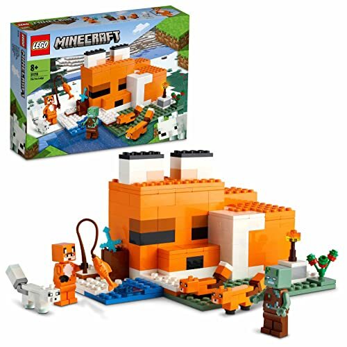 LEGO 21178 Minecraft Die Fuchs-Lodge, Held im Fuchs-Skin, Ertrunkener, 3 Füchse - Bild 1 von 8