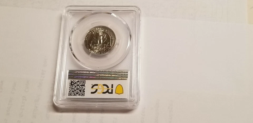 1985-P WASHINGTON QUARTER ERROR OFF-CENTER PCGS MS63 !!!!! - Image 2 of 4