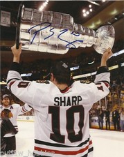 Chicago Blackhawks Patrick Sharp Stanley Cup Signed Autographed 8x10 Photo COA A