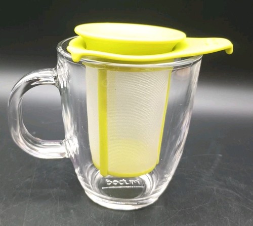 Bodum Yo-yo Set Glass Mug & Tea Infuser Glass Green 10 Oz - Picture 2 of 5