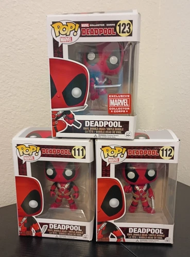 Funko Pop Deadpool Figures Lot of 3 111, 112, 123