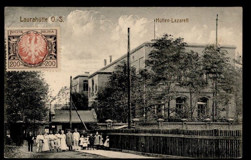 DR WHO 1923 POLAND 200 SIEMIANOWICE LAURAHUTTE POSTCARD TO USA R82025