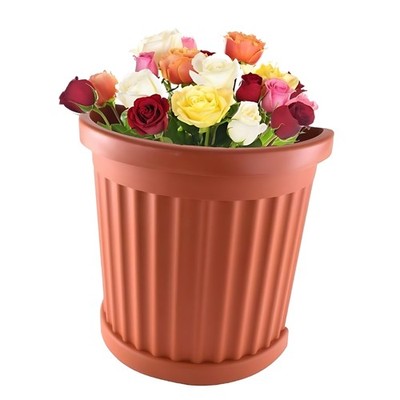 pflanztopf konisch Neu !! 2.WAHL !! Blumentopf winterfest blau glasiert  ca. 28 cm aus S  La  Casa
