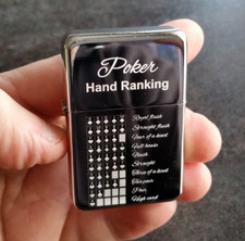 Poker Hand Raking Engraved Lighter With Gift Box - FREE ENGRAVING
