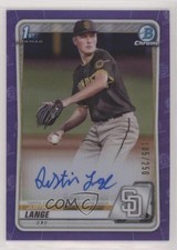2020 Bowman Draft Chrome Picks Purple Refractor 105/250 Justin Lange Auto mq1