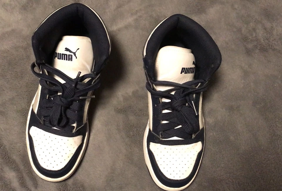 Puma Rebound Mid Layup Marble Sneaker Navy/White - Image 4 of 4