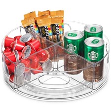 Lazy Susan Turntable Organizer Clear Acrylic 360 Rotating Storage Tray 4 Sec...