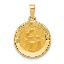 14k Yellow Gold Mi Primera Comunion Medal Pendant, 15mm 9/16 Inch