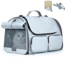 Cat Carrier, Soft-Sided Small Dog Carrier, Large Cat Travel Bag with 4 Mesh W...
