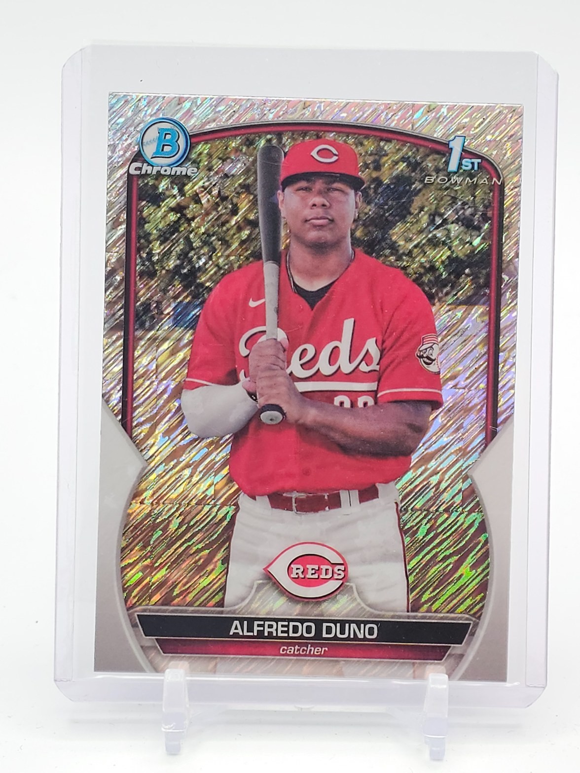ALFREDO DUNO 2023 BOWMAN CHROME SHIMMER REFRACTOR 1ST #BCP-238 REDS Q0107