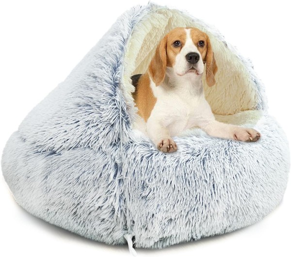 YAGE Cama para Perros de 65 cm, Capucha con Soportes: Cama esponjosa y calmante