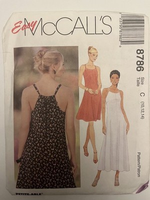 McCALL'S 8786 Easy Dress Sewing Pattern Size C 10-14 Petite-Able