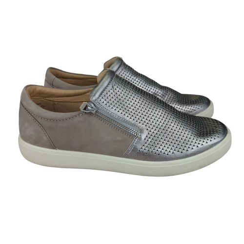 Hotter Ortholite Daisy Turnschuhe silber Leder perforiert Turnschuhe Damen 9