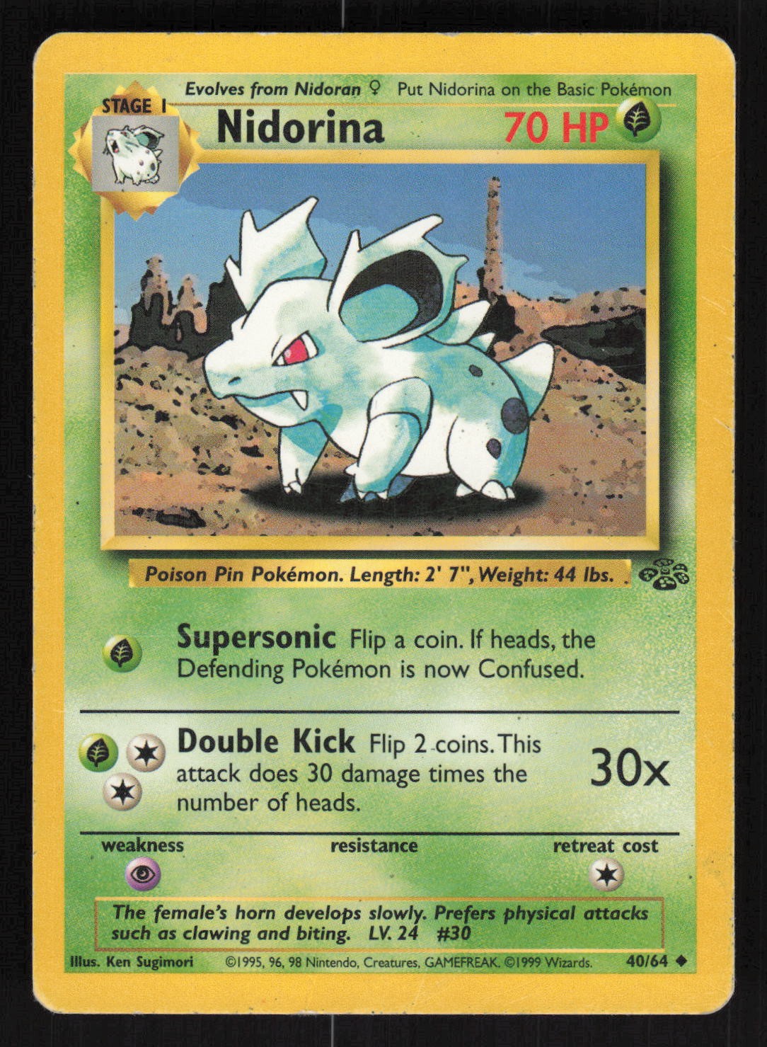 Pokemon Jungle #40/64 Nidorina Card TCCCX