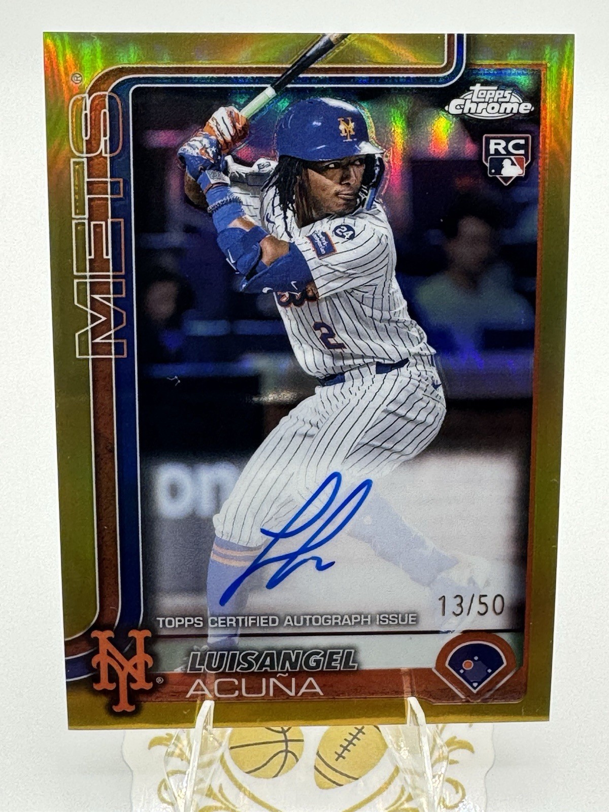 2025 Topps Chrome - Rookie Autographs Luisangel Acuna #RA-LA Gold /50