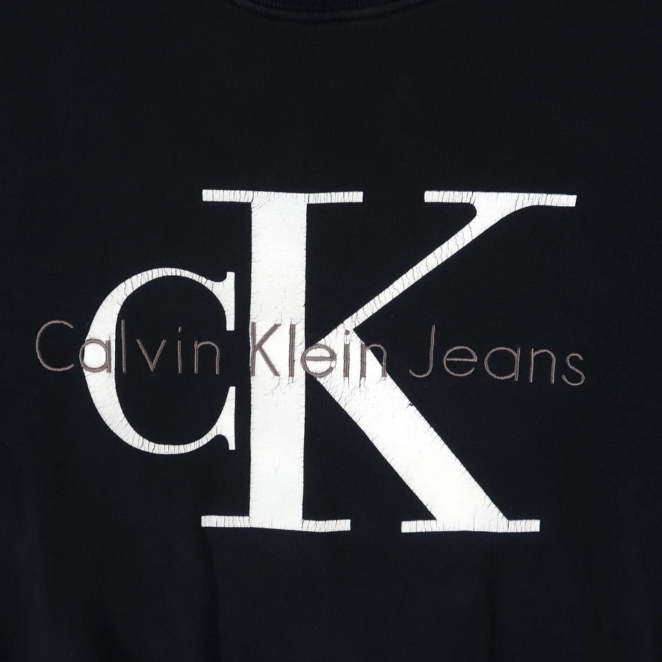 Sudadera Jeans Calvin Klein Vintage Años 90 L Adulto Azul Logo Cuello Redondo Hecha en EE. UU. Foto 3 de 4