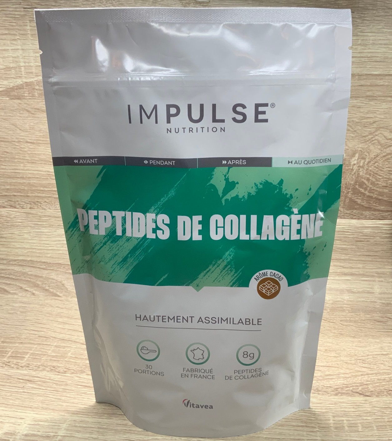 Peptides de collagène IMPULSE NUTRITION cacao en poudre pour le petit-déjeuner fitness