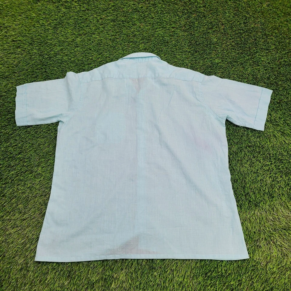 Camisa Vintage Años 80 Condesa-Mara Botón XL 25x30 Suelta Azul Foto 4 de 4