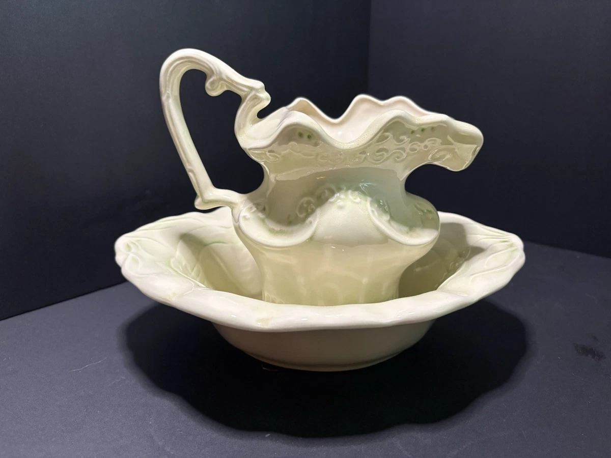 Basin Bowls Indiana Antique Ceramic & Porcelain Pitchers for sale