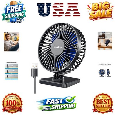 USB Desk Fan, Small But Powerful, Personal Portable Quiet 3 Speeds, Adjustabl...