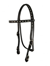 Showman Argentina Cow Leather Buckstitch Headstall