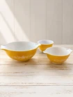 Vintage Pyrex Butterfly Gold Cinderella Mixing Bowl Set of 3 Yellow White Floral