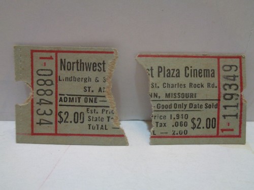 26 Vintage Ticket Stubs from Now Closed St. Louis Movie Theatres. See List Below - Picture 5 of 13