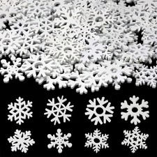 Honbay 100PCS Christmas Snowflakes Wood Slices Snowflake Wooden Embellishments