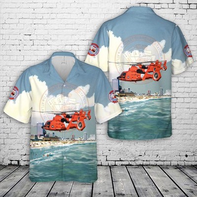 US Coast Guard Air Station Atlantic City MH 65E Dolphin Hawaiian Shirt