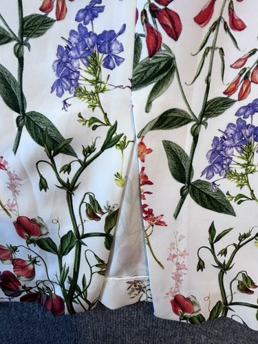 Zara Floral Skirt Large Midi Straight Side Zip Workwear - Picture 9 of 12