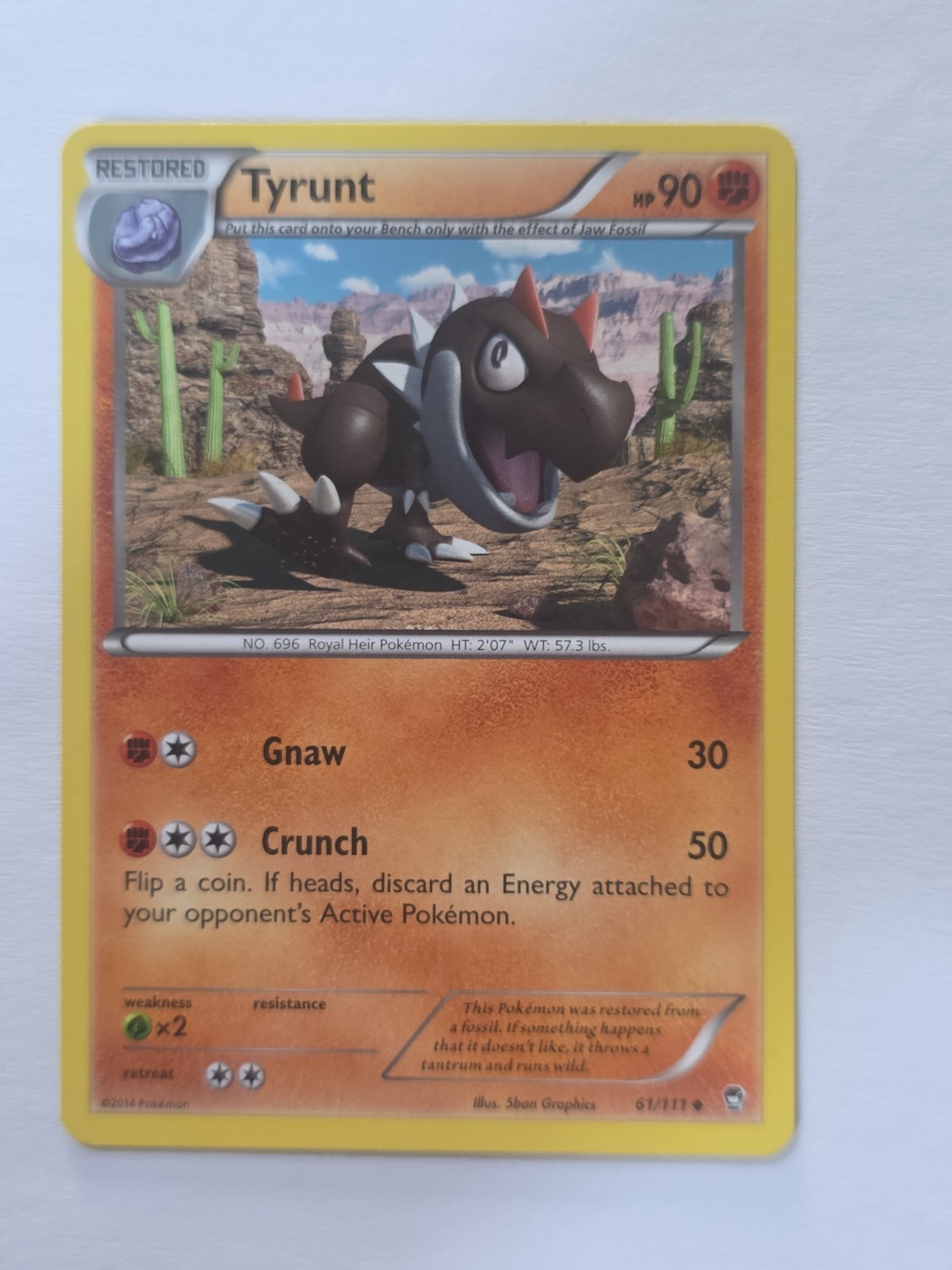 Tyrunt 61/111 Uncommon Furious Fists Pokemon 2014 Lightly Played