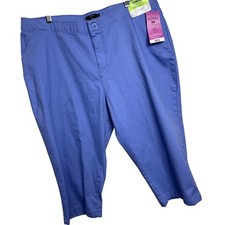 Riders by Lee Capri Pants Womens 18W M Blue Comfort Waist W60HC77 Stretch PA34