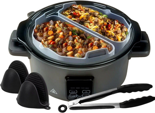 Silicone Slow Cooker Liners Compatible with Crock Pot 6-8 QT – 7 Quarts, Grey