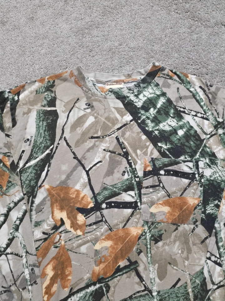 Camiseta De Colección Outfitters Ridge Fusion Camuflada 3D Manga Larga Bolsillo Para Hombre L 90s Foto 3 de 4