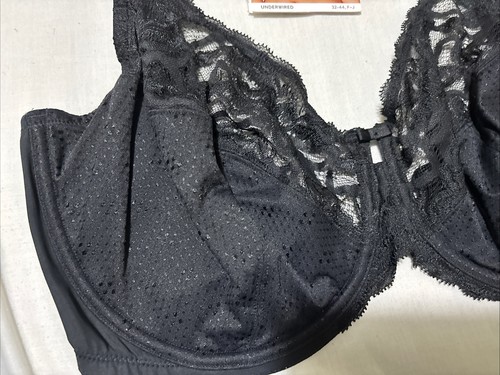 M&S FABULOUS WILD BLOOMS LACE UNDERWIRED FULL CUP Bra In BLACK Size 36H - Picture 4 of 7