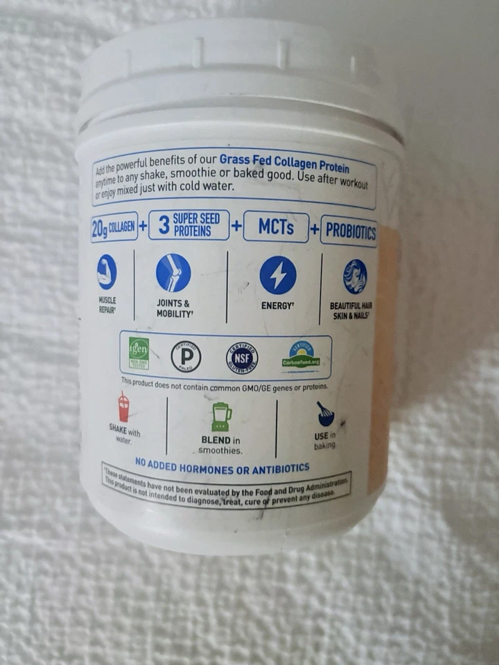 Proteína en polvo de colágeno alimentada con pasto Garden of Life - vainilla, 1 lb - exp. 01/26 Foto 3 de 4