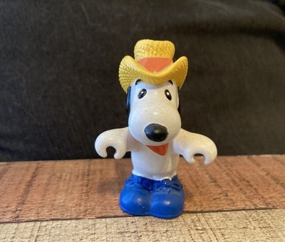 3'' Vintage Snoopy Dog Peanuts Yellow Cowboy Farmer Hat 1966 United Feat Figure