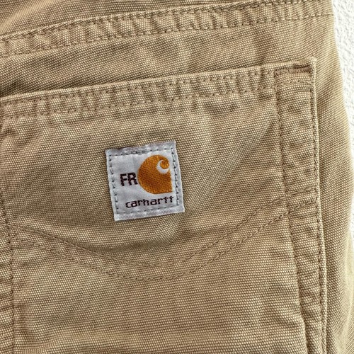 Carhartt Fire Rated Canvas Work Pant Women 12x28 Loose Fit Tan New - Picture 7 of 12
