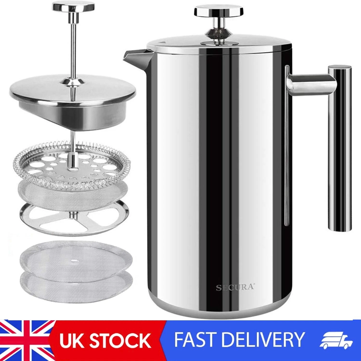CafetièRe French Press Coffee Maker, Stainless Steel Insulated Coffee Press With