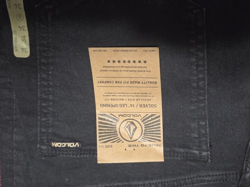 NWT Volcom Solver Men's Blk 34×32 Skateboarding Jeans - Picture 3 of 5