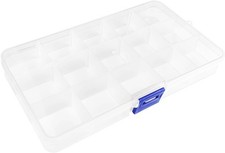 Fishing Tackle Box, Storage Organizer with Adjustable 15 Dividers