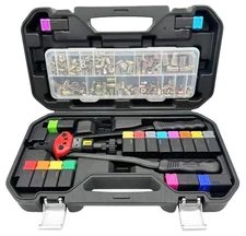 16-Inch Rivet Nut Tool Kit, with17 Metric and SAE Mandrels, 256Pcs Assorted R...
