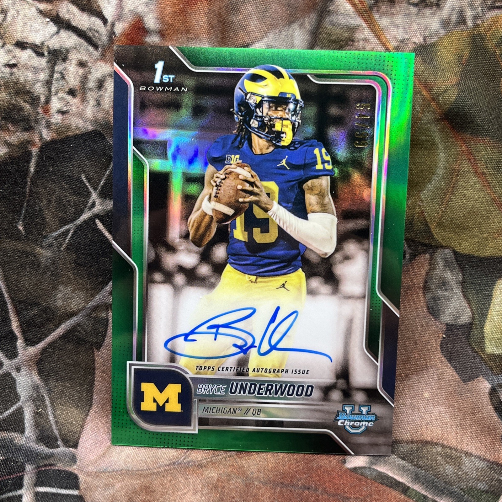 2025 Bowman University Chrome BCA-BUN Bryce Underwood Auto Green Refractor 39/99