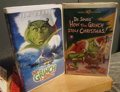 Dr. Seuss' How the Grinch Stole Christmas Movie VHS Jim Carrey + Other