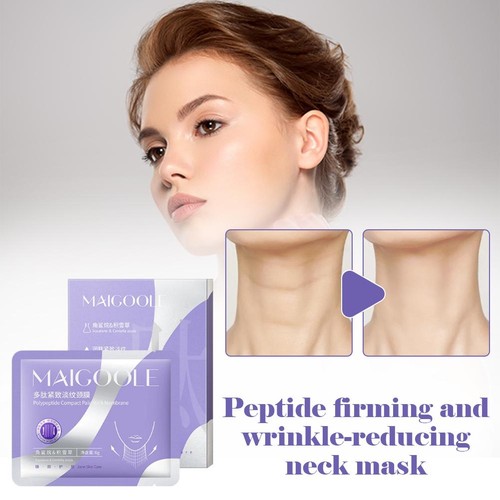 Mascarilla reafirmante antiarrugas para el cuello con péptido Maigoole 5 un./caja, hidratación hidratante - Imagen 4 de 15