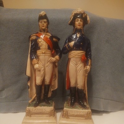 Pair of Borghese  Statues  Kellermann and Lannes - 10'' Vintage chalk ware 