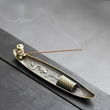 1pcs Creative Japanese Boat Incense Holder Fishing Man Aromatherapy Burner - NEW