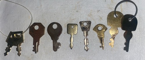 Vintage Metal Skeleton Key Lot 9 Gold Tone. Some 1 Inch to 1-5/8”