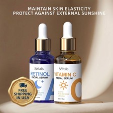 Anti-Aging Brightening Skin Care Serum Set Retinol Vitamin C Duo 2 x 30ml